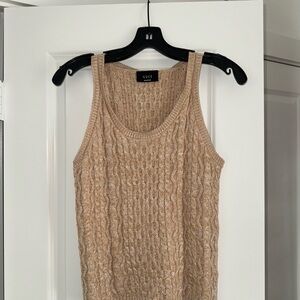 Vici Beige Cable Knit Sleeveless Top